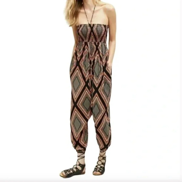 Anthropologie Pants - Anthropologie Lilka Serra Aztec Mosaic Geo Print Harem Jumpsuit Size Small